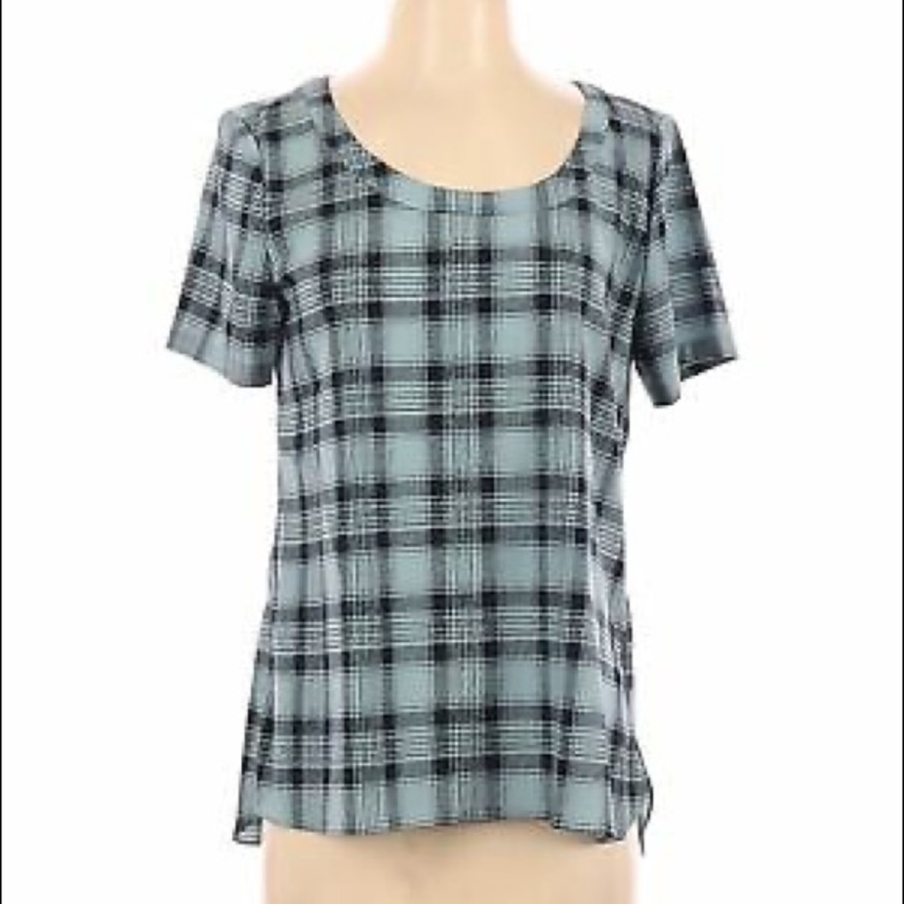 Banana Republic Factory Store Women Blue Short Sleeve Blouse Size XS